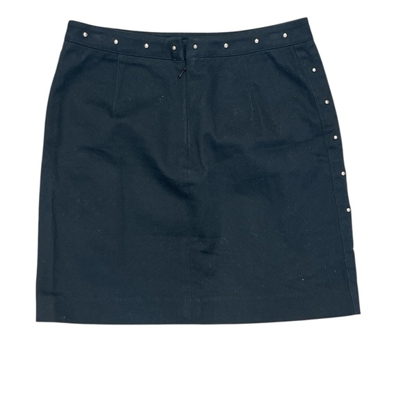 Ralph Lauren Lauren Plaid Label Black Studded Denim Skirt - Picture 2 of 4